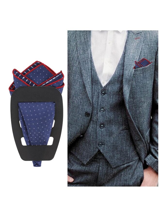 LAMAY 4Pcs Pocket Squares Holder For Men,Fixed Strap Handkerchief Fixed Clip Towel Fixed Clip/black - Image 4